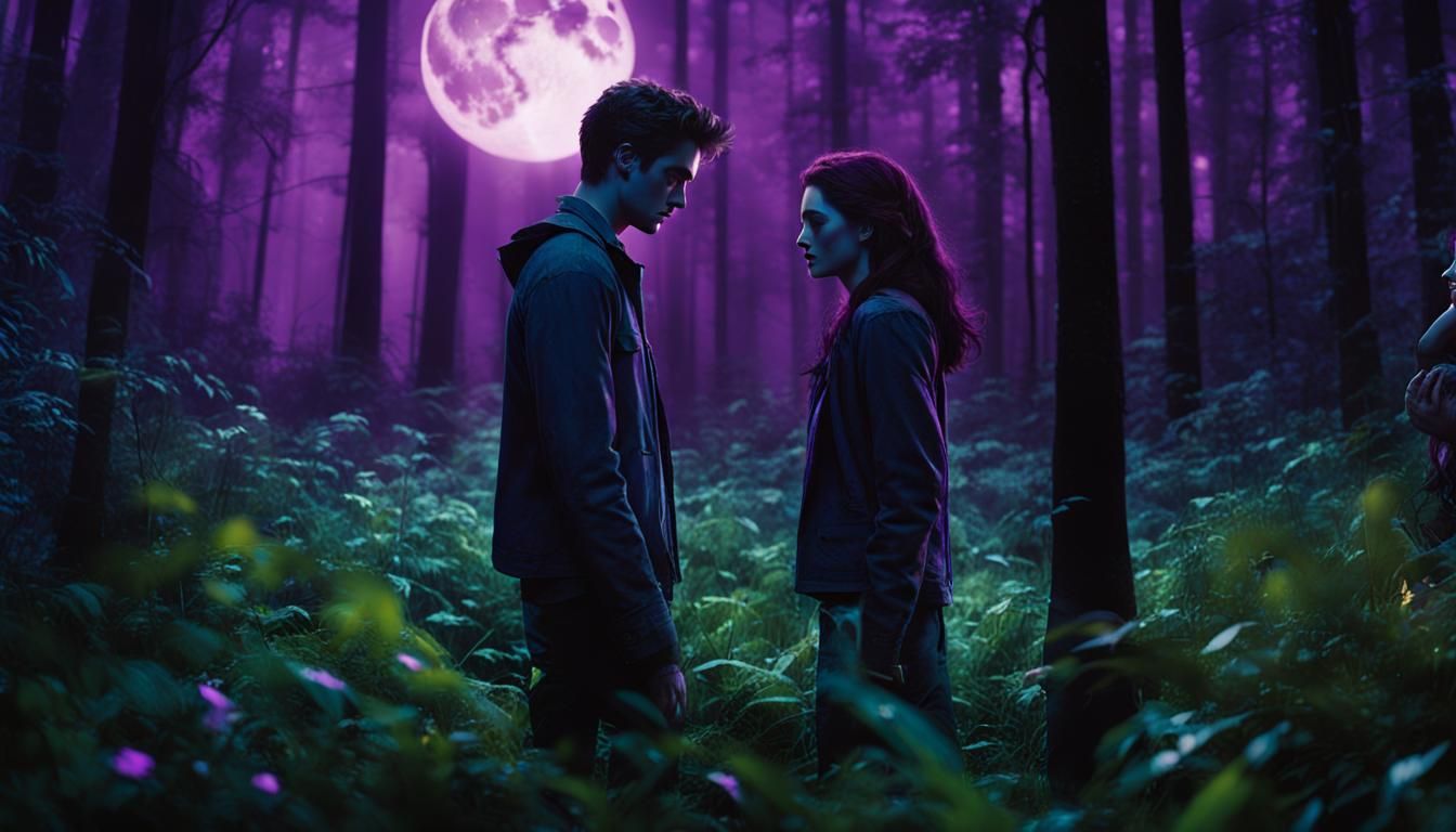 Ethereal Twilight Moment in a Jungle Under Moonlight