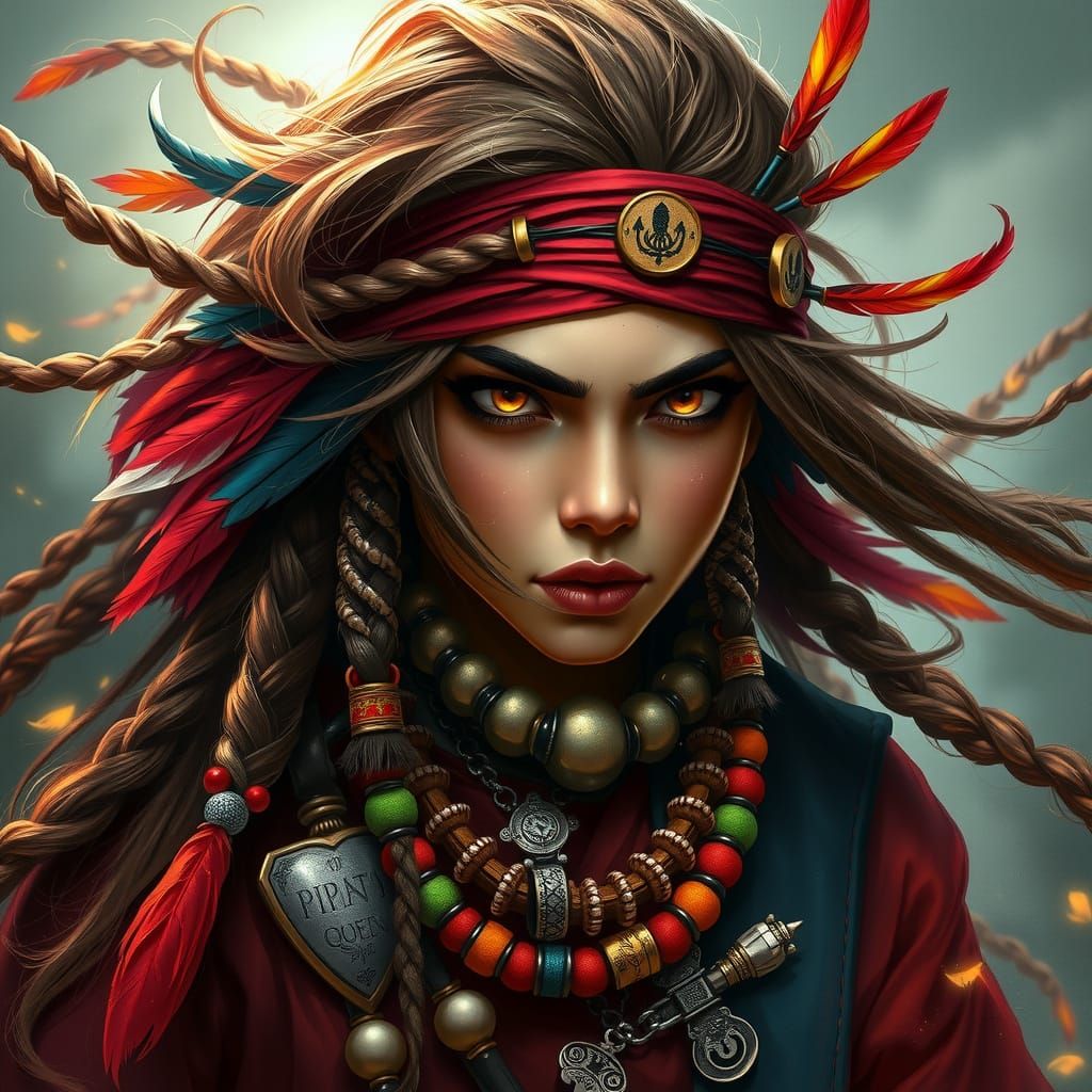 Powerful Pirate Cultivator with Braids and Beads