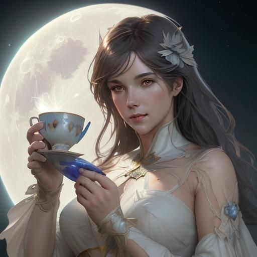 Doves Have Tea on the Moon, Hyperdetailed Portrait