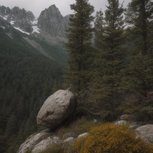 Thoughtful Slavic Boy in Mountain Landscape Portrait