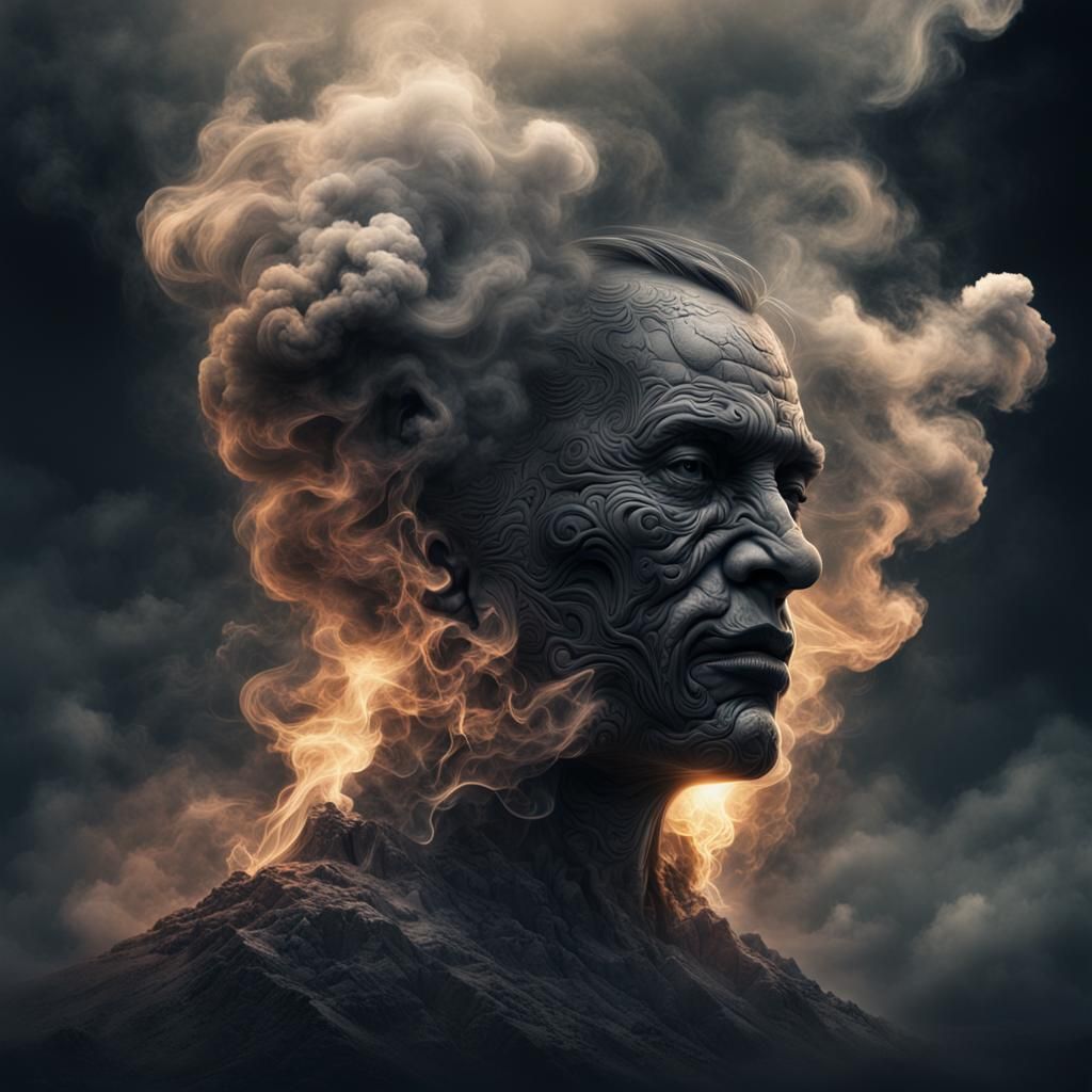 Smoke Face Digital Matte Painting