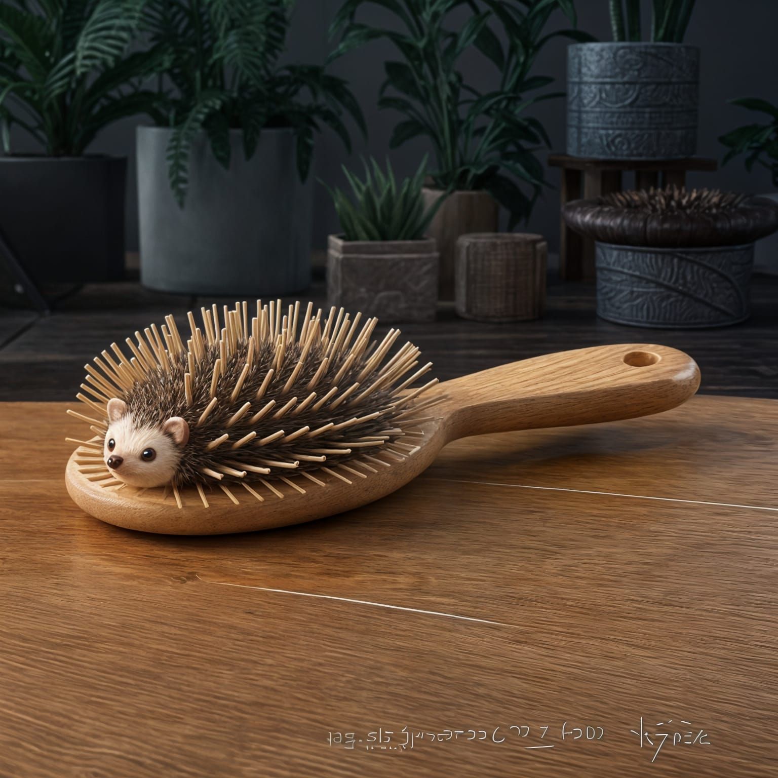 Cartoon Hedgehog Hairbrush in Fantasy 3D Art