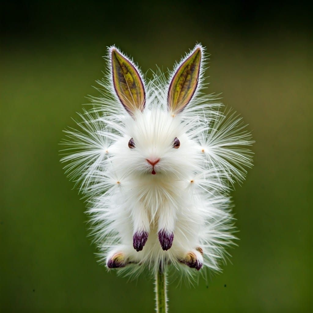 Whimsical Milkweed Plant with Rabbit-Shaped Flower