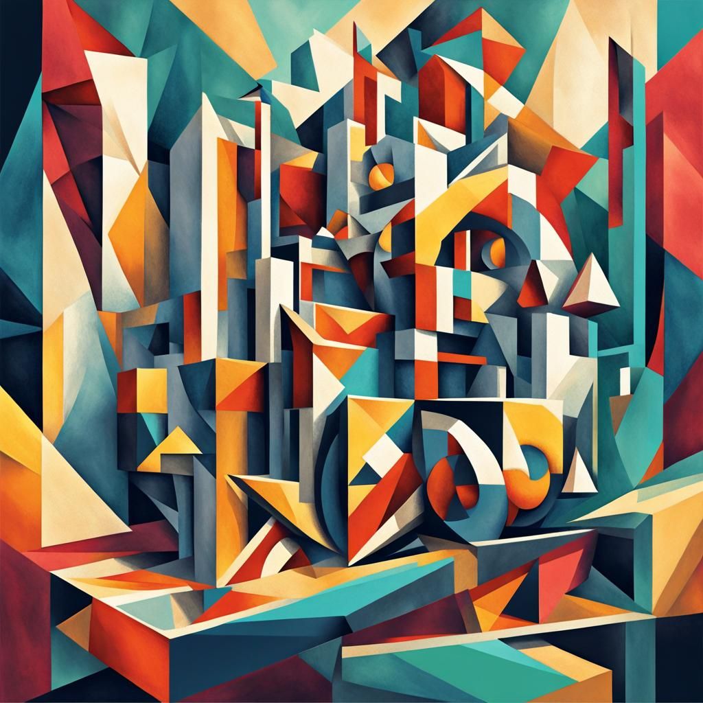 Geometric Cubist Card for the Winners