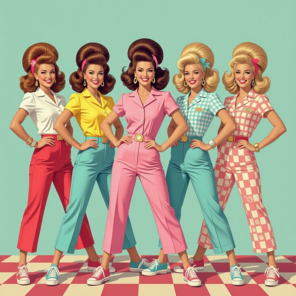 1950s Beehive Hair Contest in Retro Style