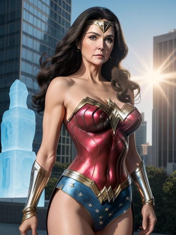 Lynda Carter as Wonder Woman Ice Sculpture
