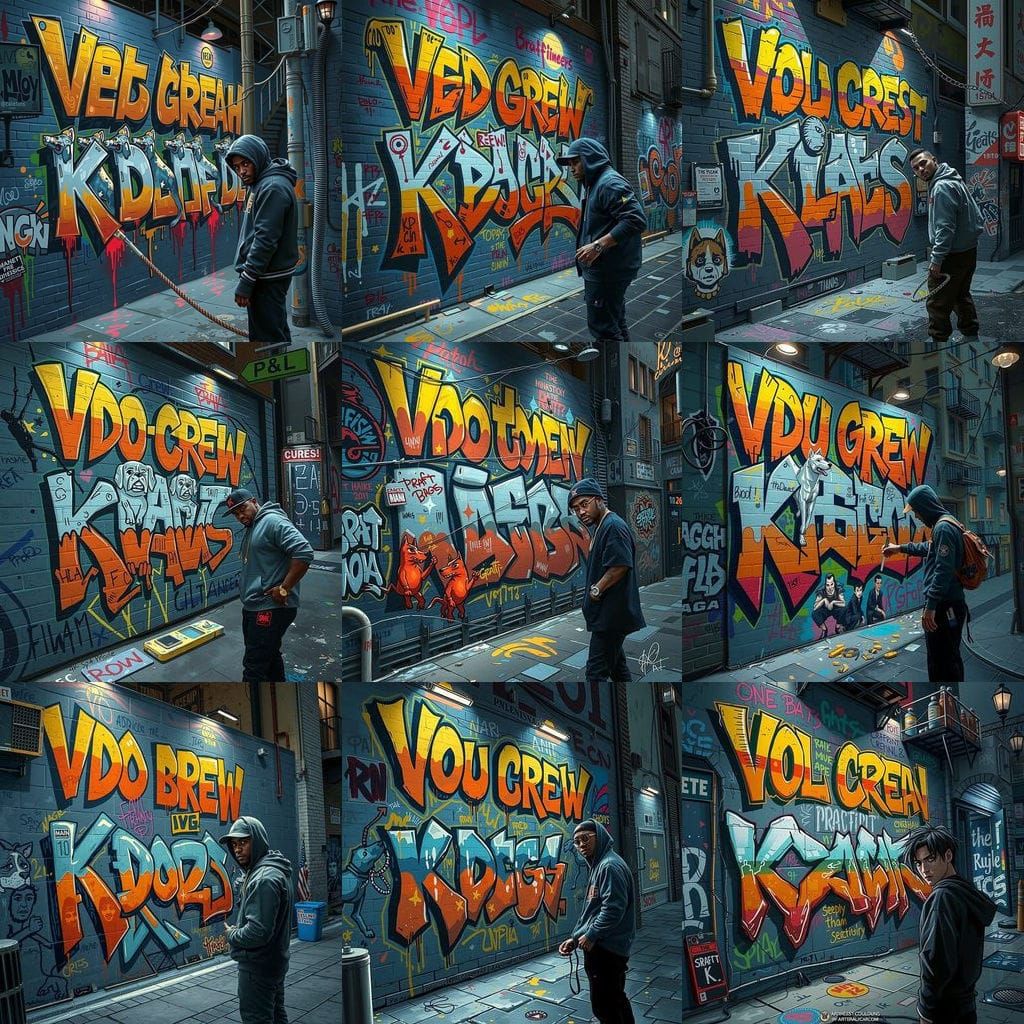 Urban Rapper and Graffiti Artist Portrait in Matte Style