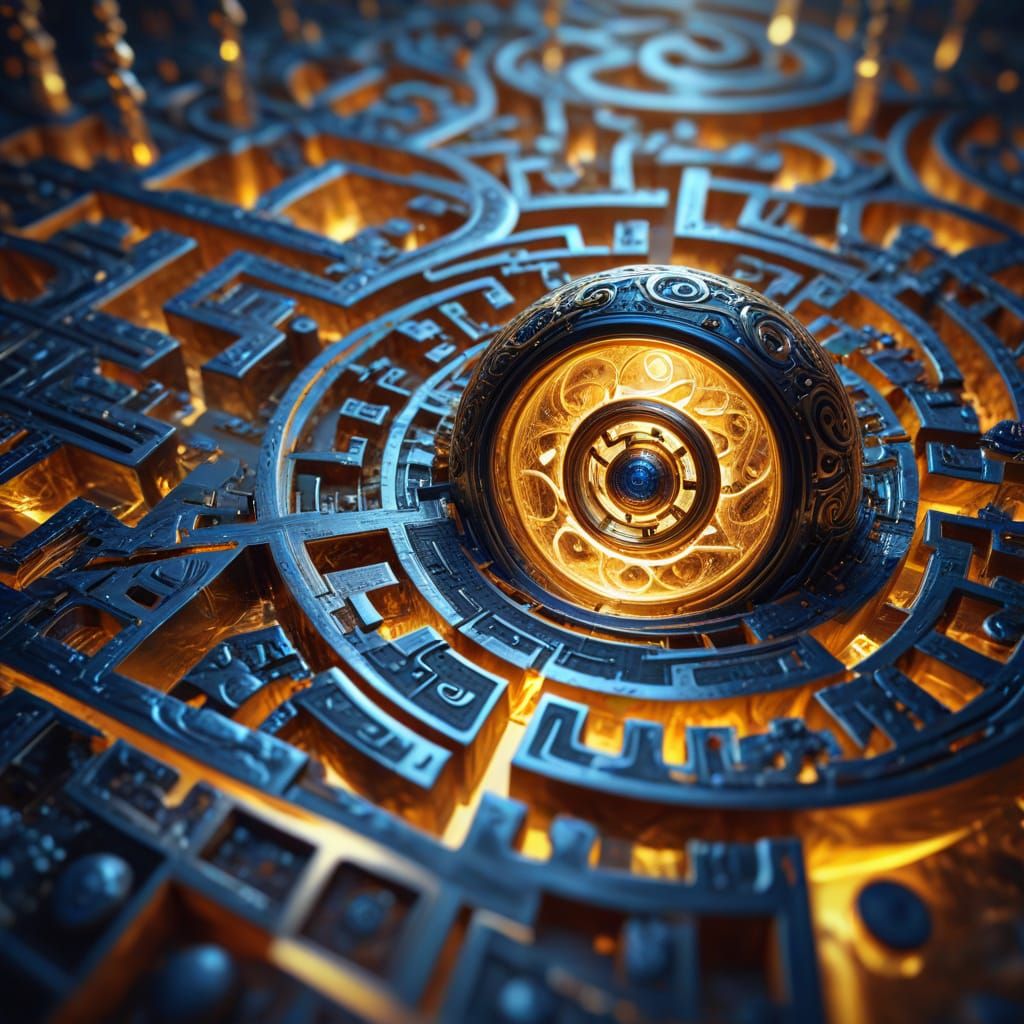 Fractal Maze in Dreamlike Surrealism