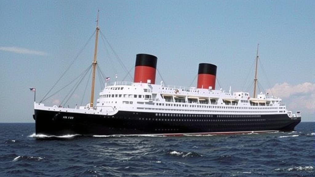 Art Deco Ocean Liner SS Liberty Sails Turbulent Seas