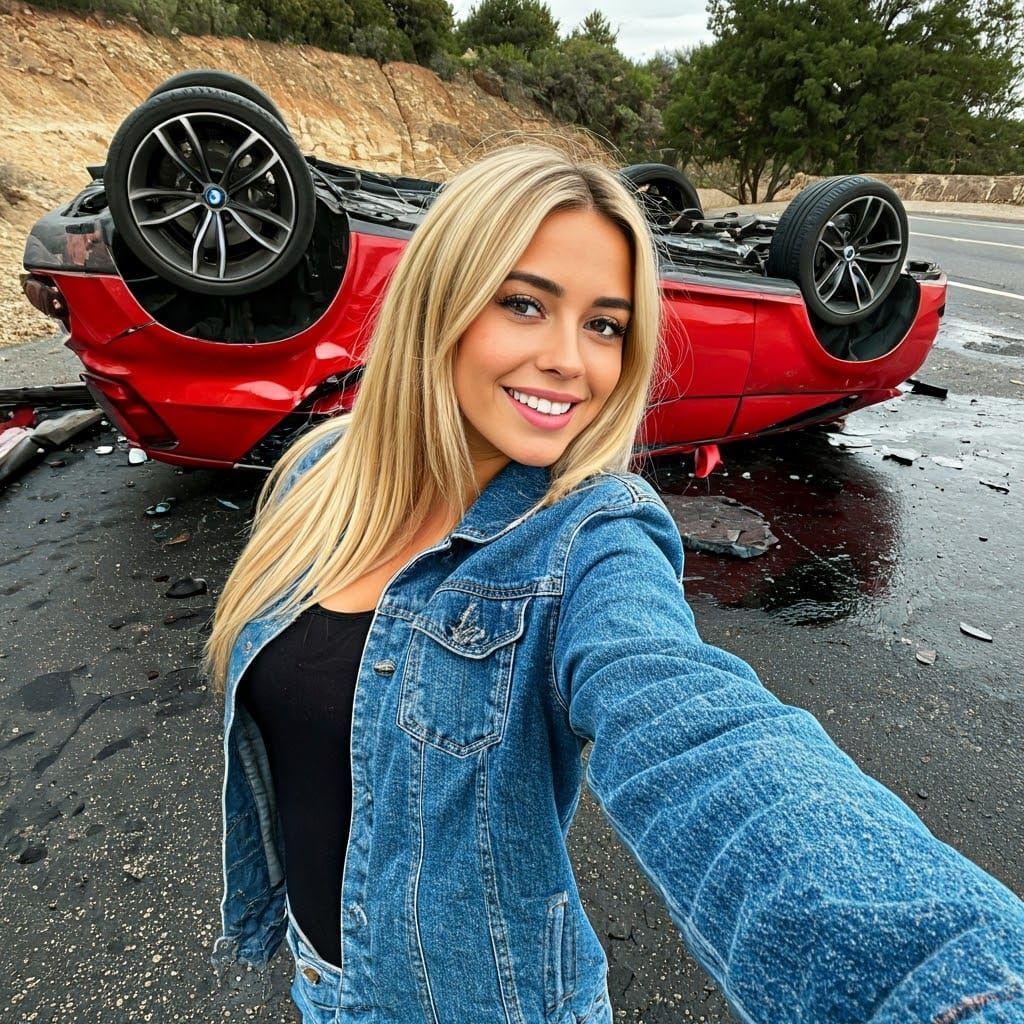 Dramatic California Crash Scene Captured in a Selfie