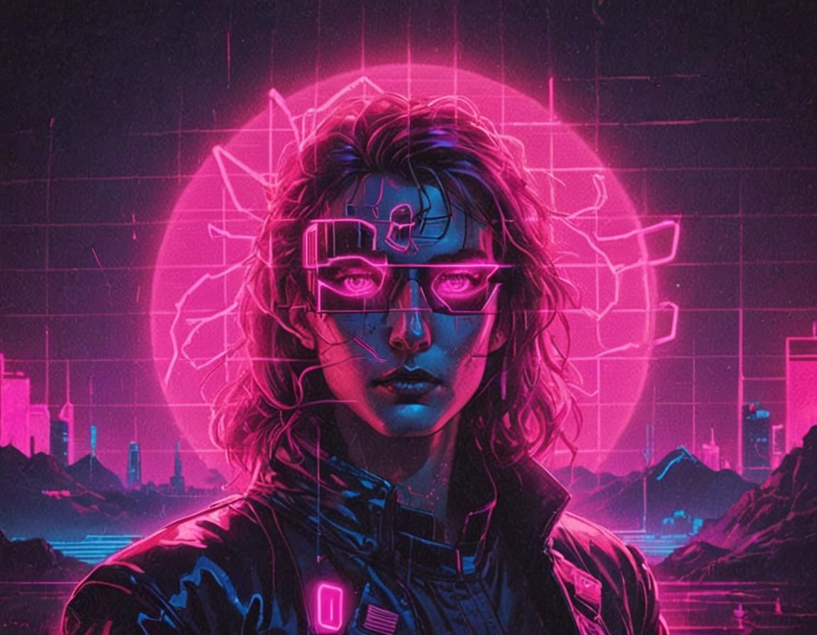 Synthwave Neon Retro Design in Vibrant Colors