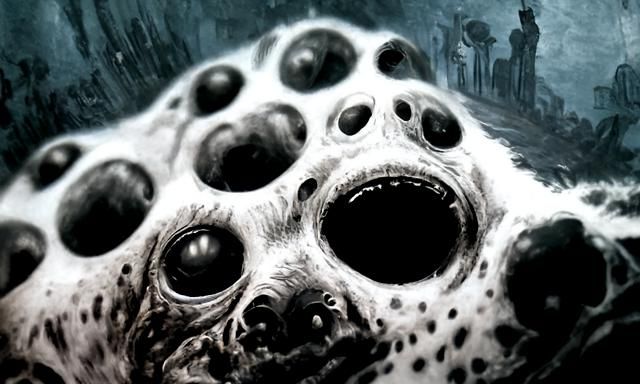 Trypophobia Horror in Gothic Engraving Style