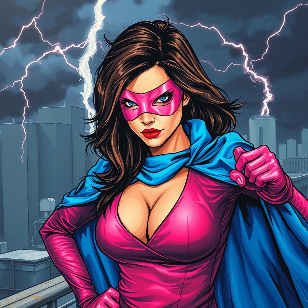 Dark Goddess Super Lois Soars on Rooftop