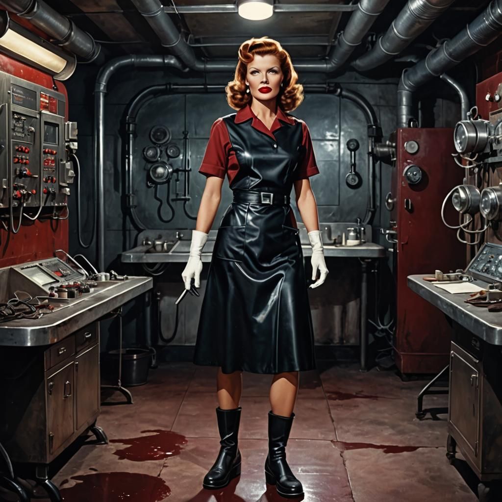 Rita Hayworth as a Strict Nurse in High-Tech Operating Theat...