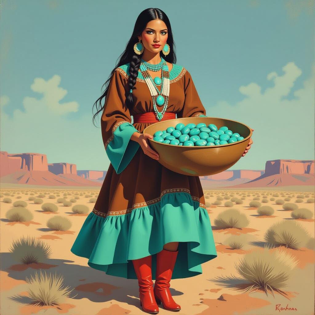Turquoise Goddess of the Desert Southwest Art