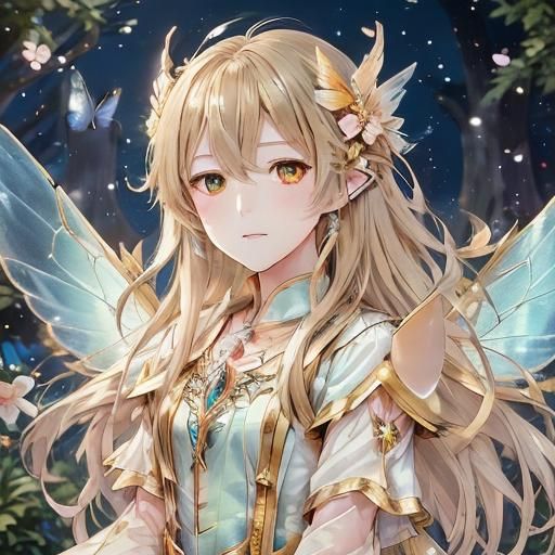 Anime Fairy Portrait in Pastel Colors