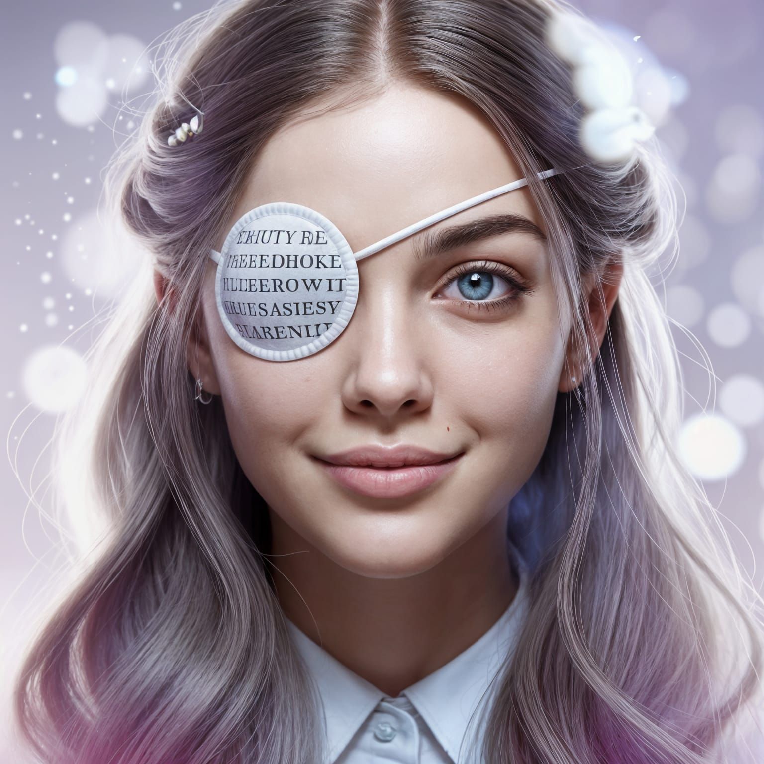 Serene Young Woman in Dreamlike Bokeh Portrait