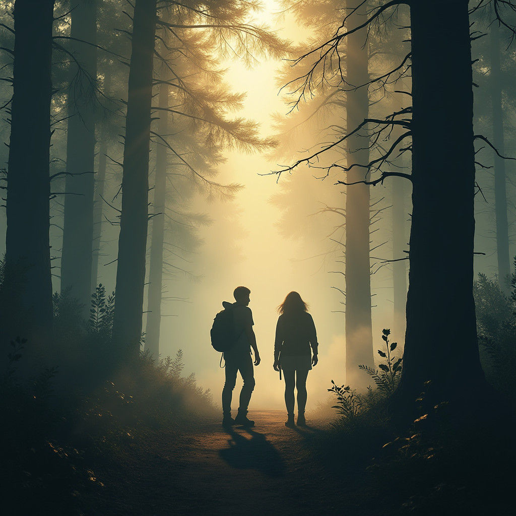 Eerie Whispers in Misty Forest Art