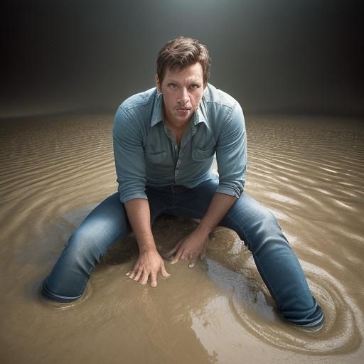 Man Sinking in Quicksand: Professional Portrait