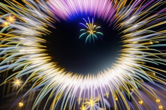 Magical Firework Display Reflected in an Eye