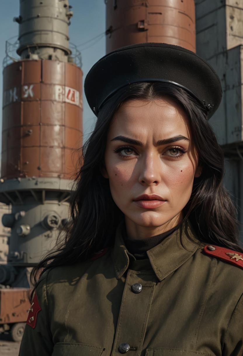 Beautiful Russian Soldier in Radar Center: 4K Detail