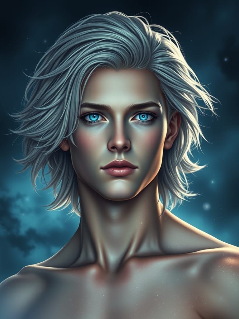 Ethereal Neptune Lord with Majestic Aura and Celestial Accen...