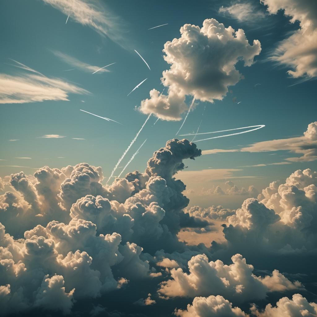 Dramatic Sky Writing Art in Cinematic Style