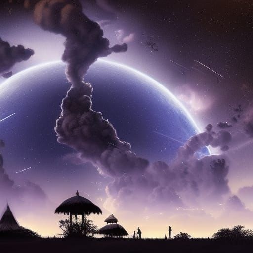 Stunning Starry Night Sky Digital Matte Painting