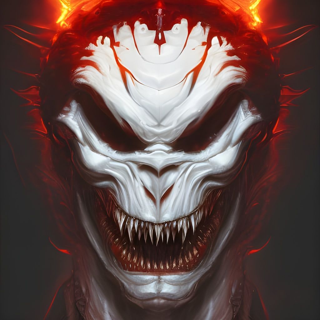 Demonic Portrait in Hyperdetailed Style