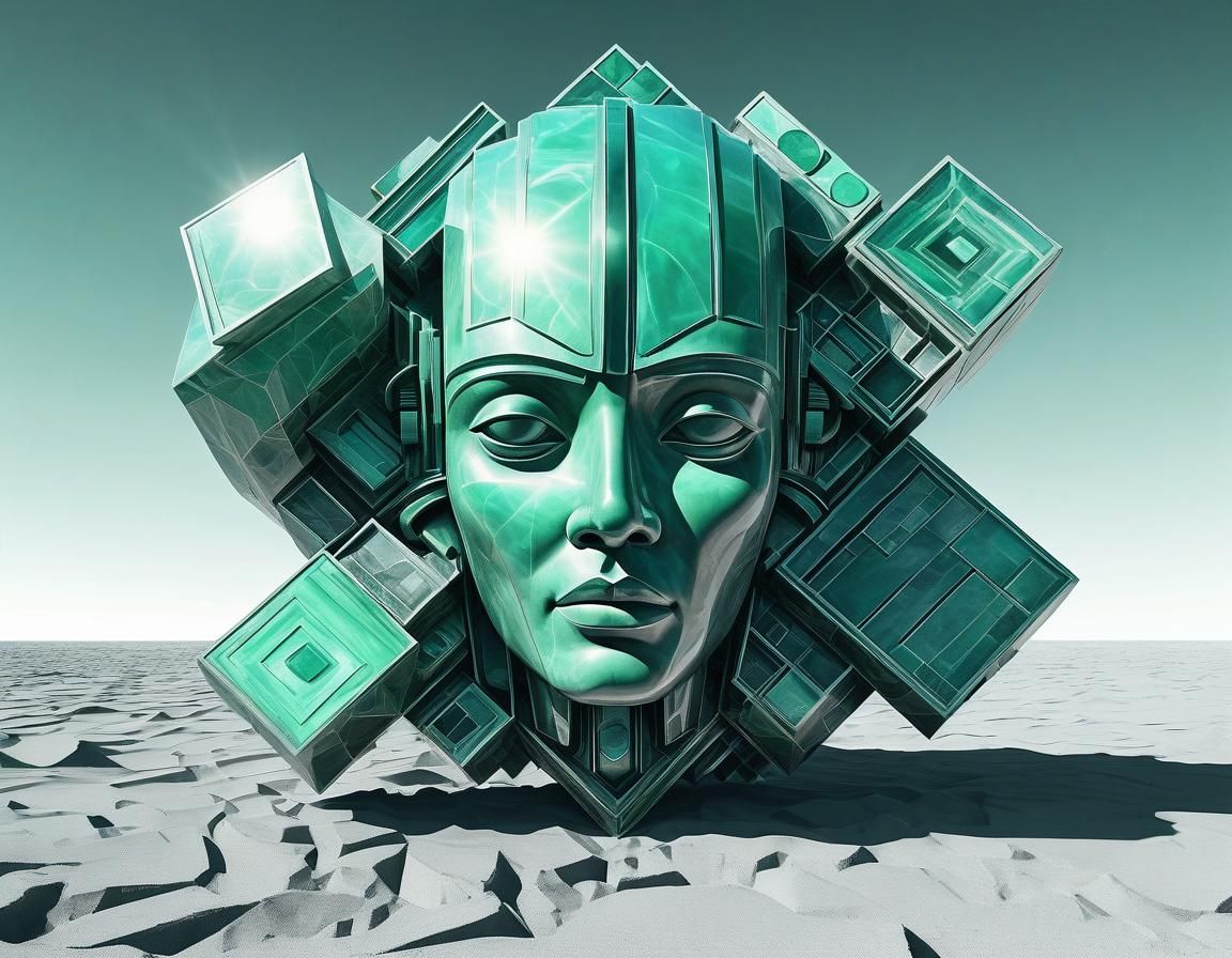 Lopsided Ethereal Figure in Cubist Maximalist Style