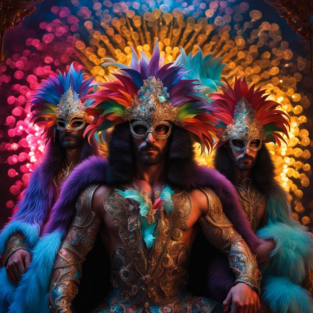 Bioluminescent Carnival: Hyperreal Venice Fantasy