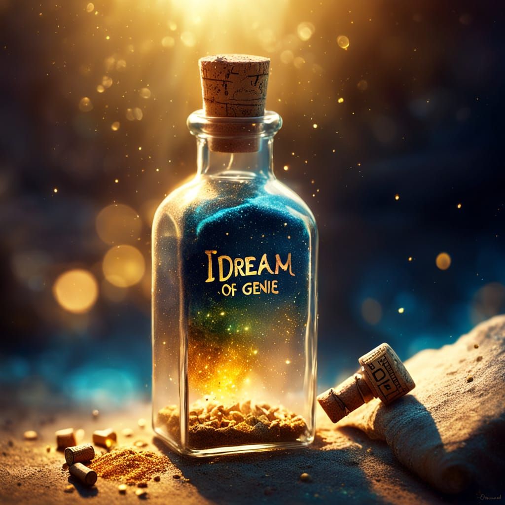 Ethereal Potion Bottle in Soft Golden Light