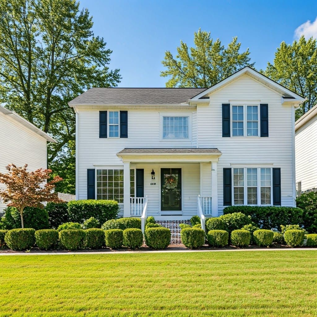 American White Suburban House in Sharp Focus