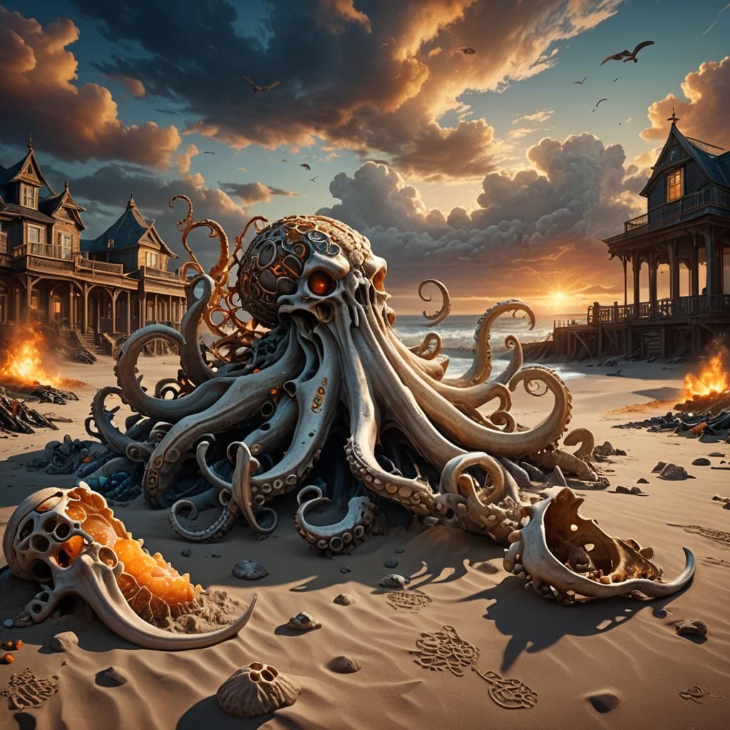 Kraken Bones Washed Ashore at Seaside Villa