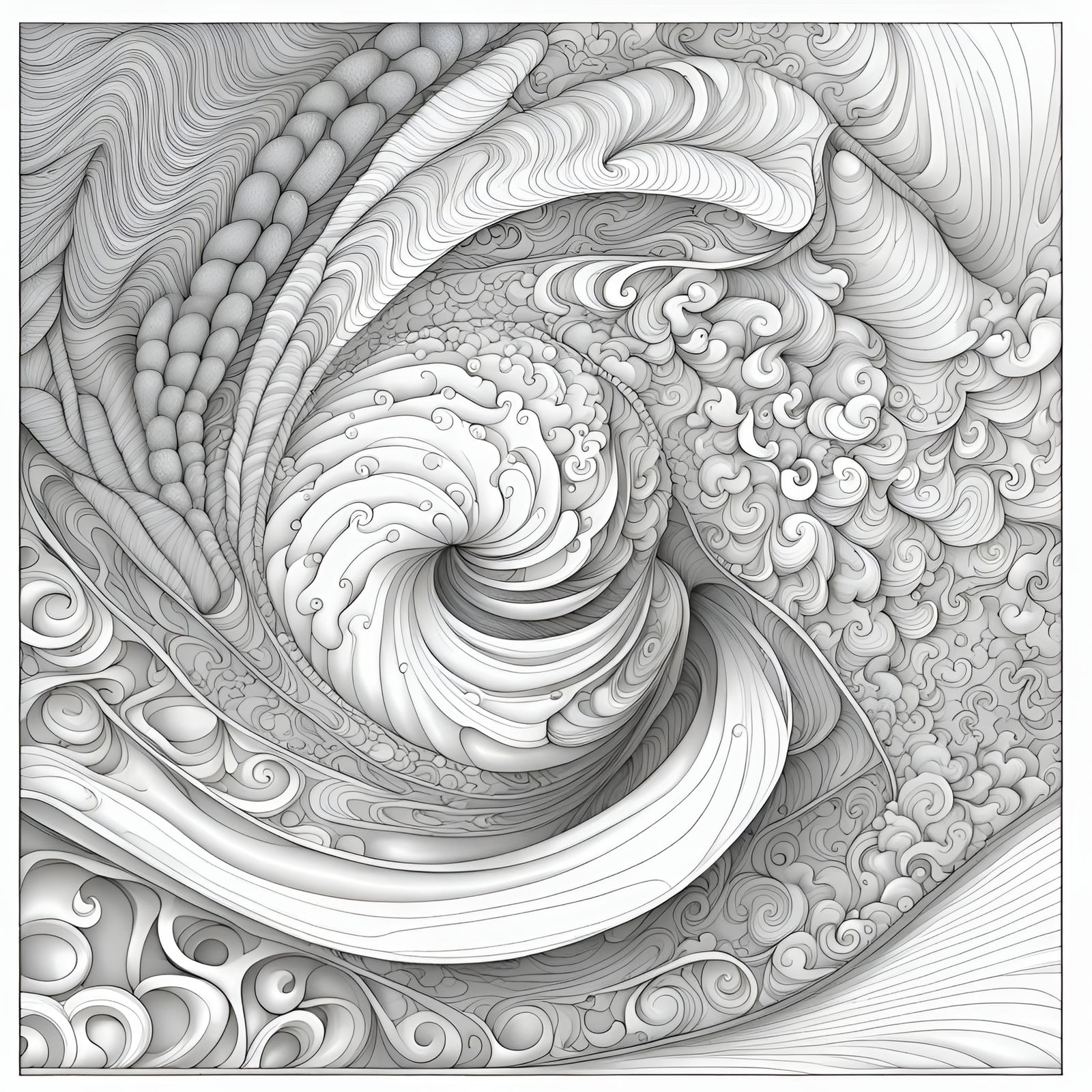 Numbers 1 to 10 for Coloring with Abstract Fractals
