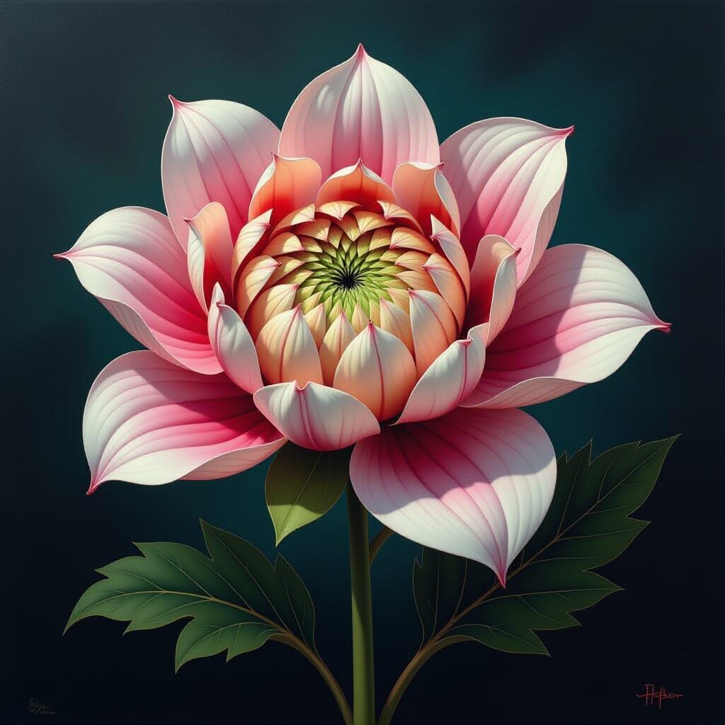 Surrealist Oil Painting of a Morphing Protean Flower
