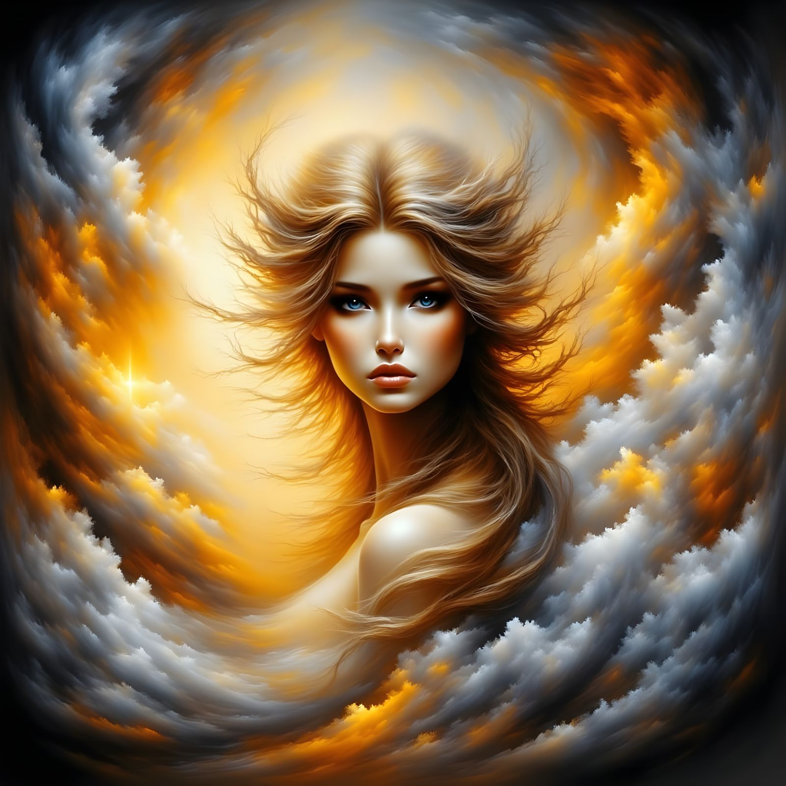 Norse Goddess of Forbidden Love in Ethereal Landscape