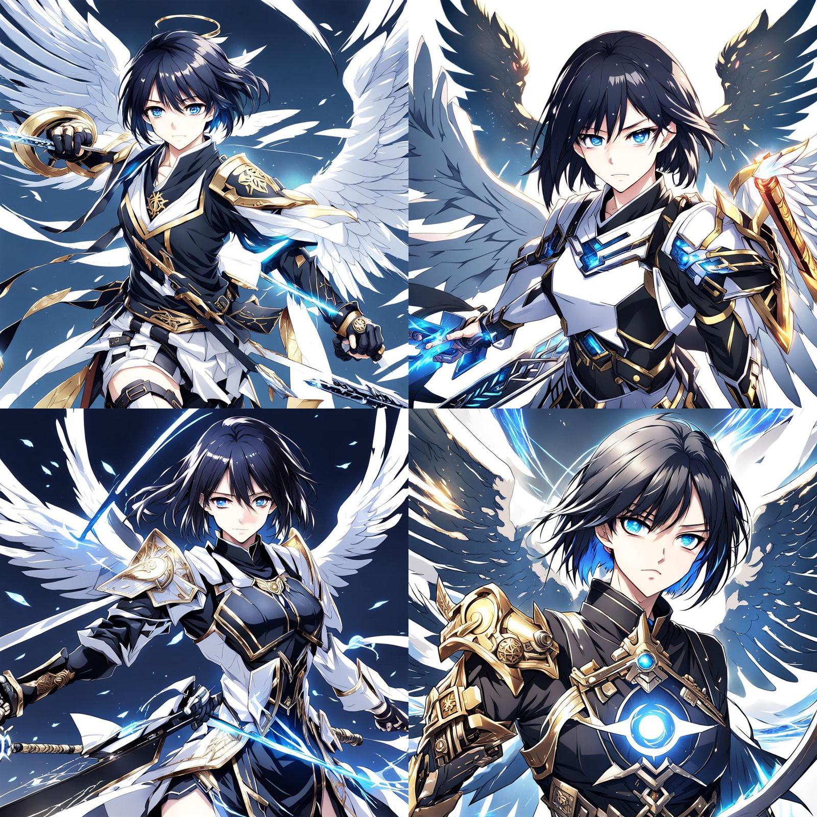 Anime Warrior Angel with Tomboy Hair