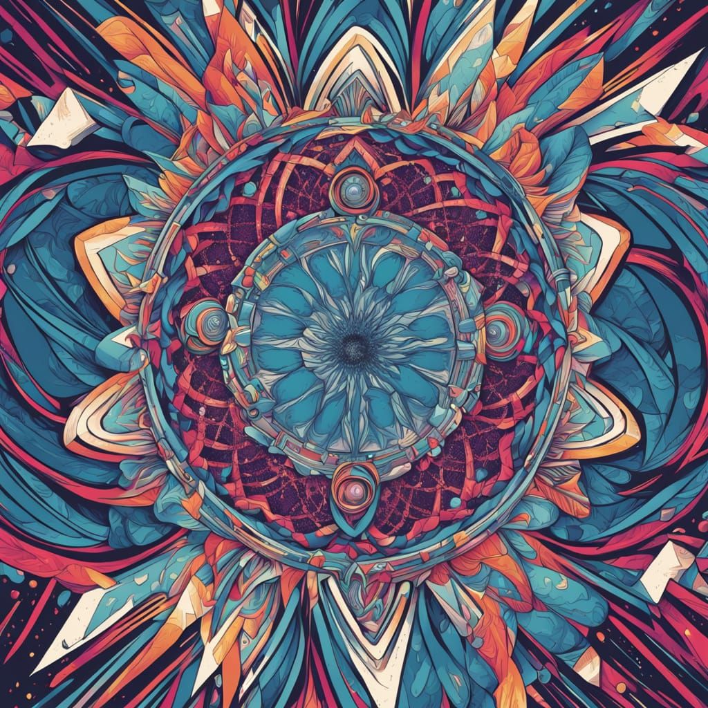 Mesmerizing Spirograph Design in Comic Book Style