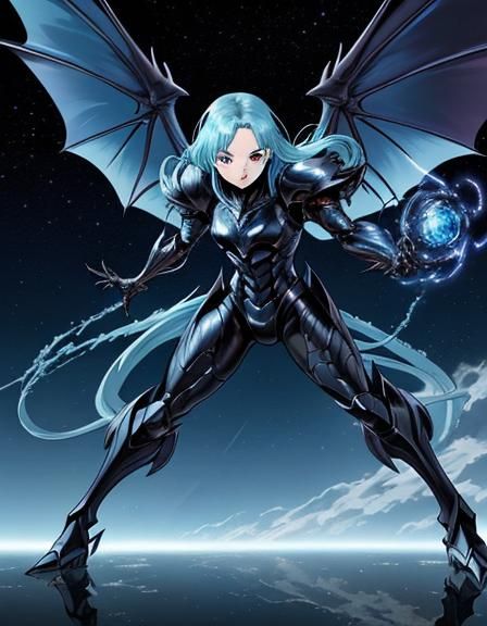 Venom in Winged Dragon Armor: Anime Portrait