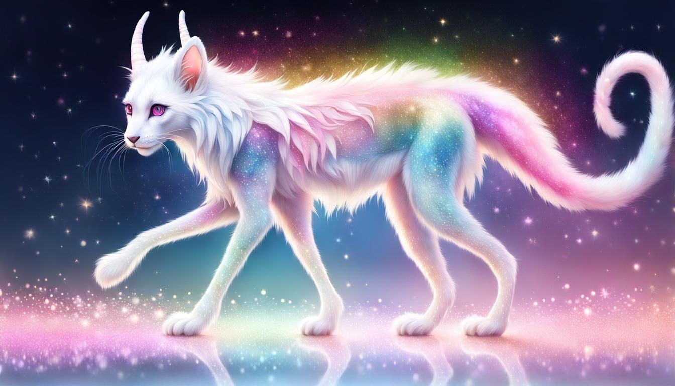 Hyperreal Alien Creature with Rainbow Eyes