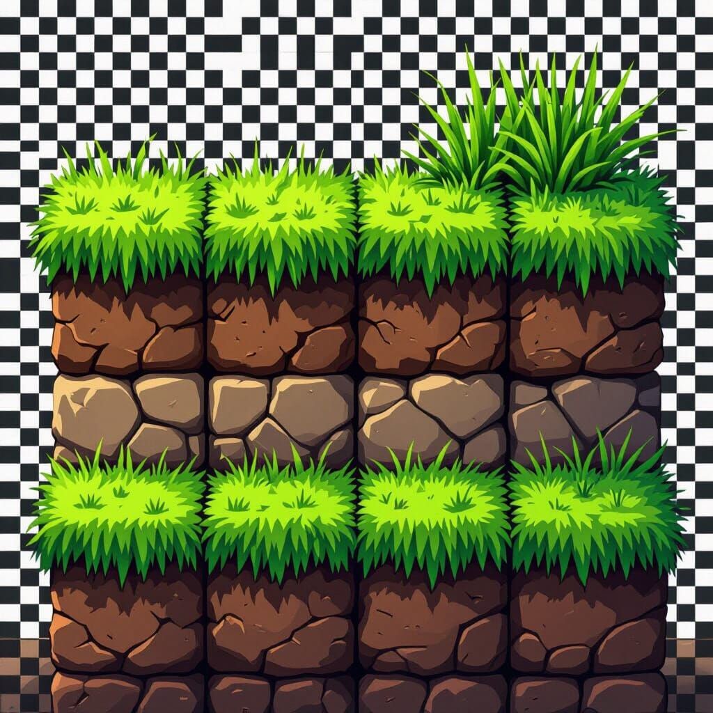 Realistic 2D Game Tileset with Photorealistic Textures