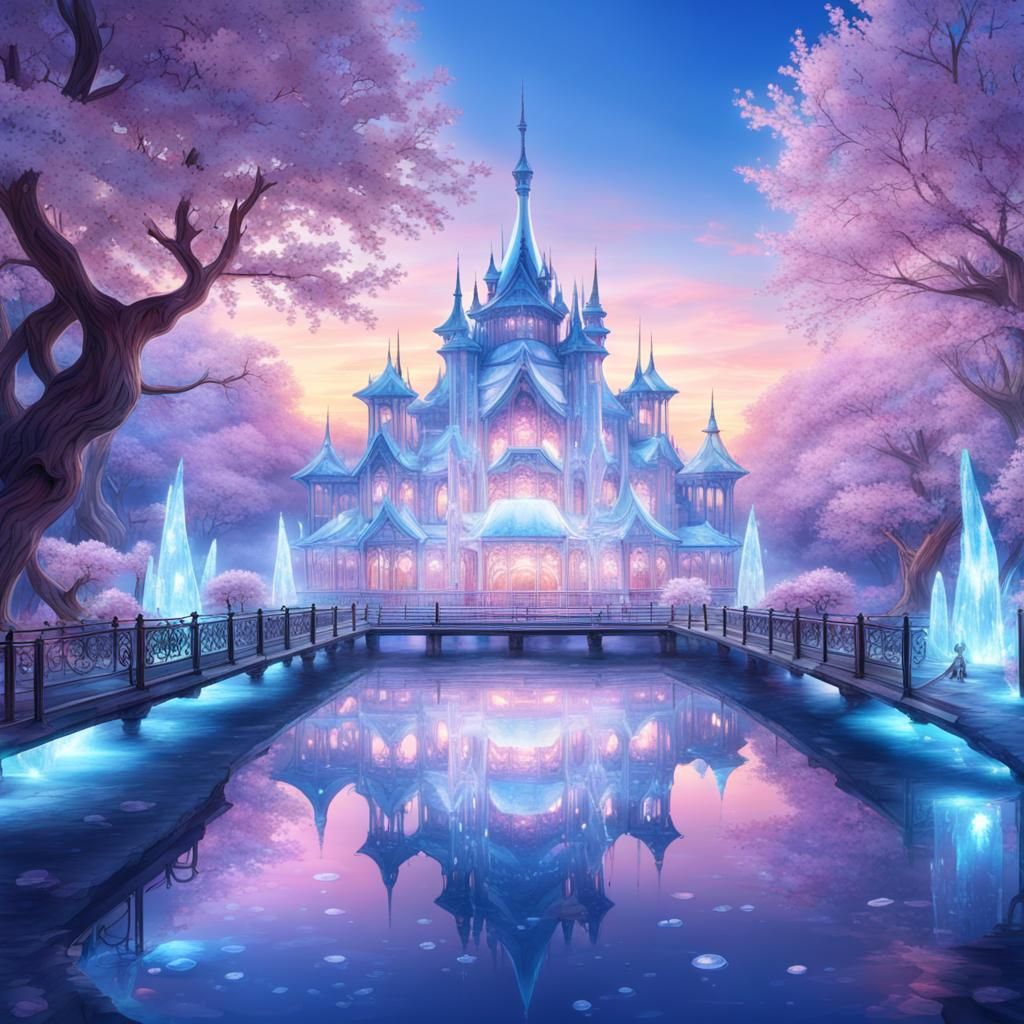 Crystal Ice Theme Park at Blue Hour