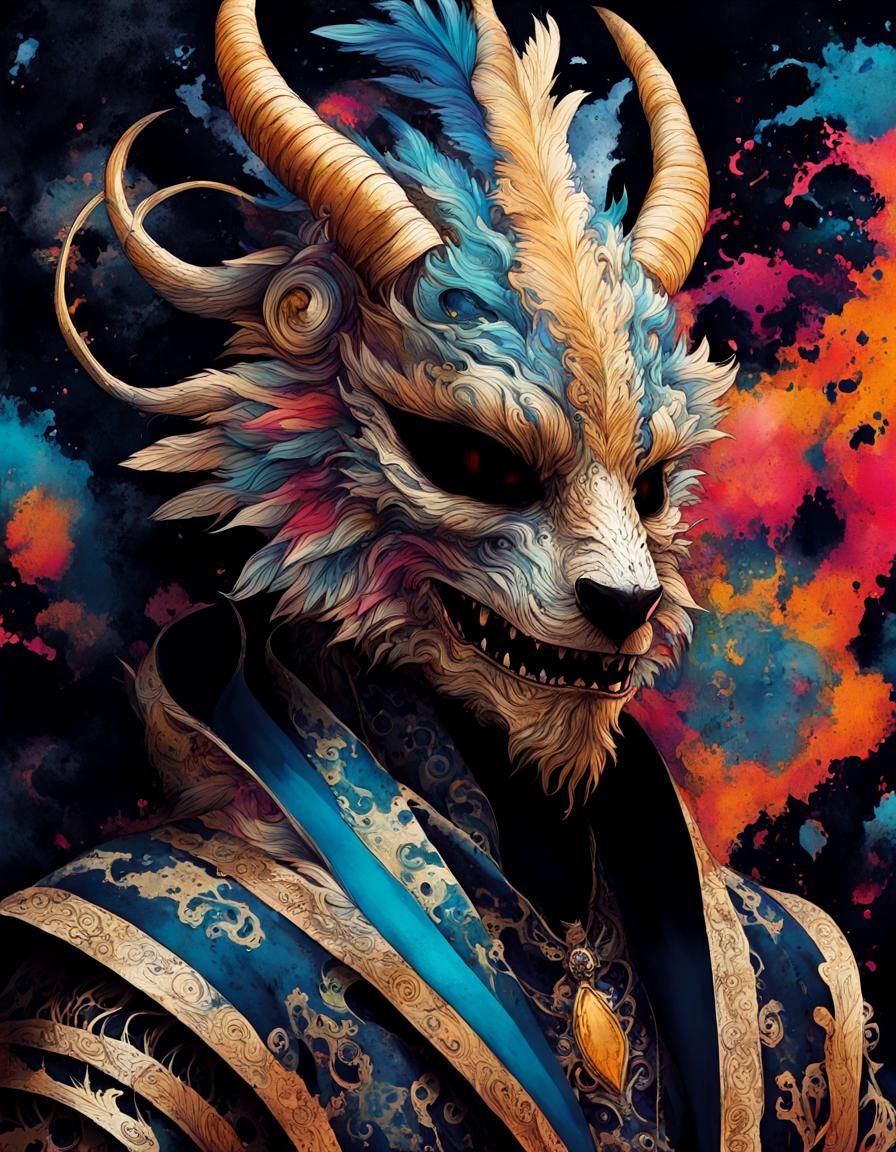 Psychedelic Ink Artwork of a Creepy Butterfly Monster