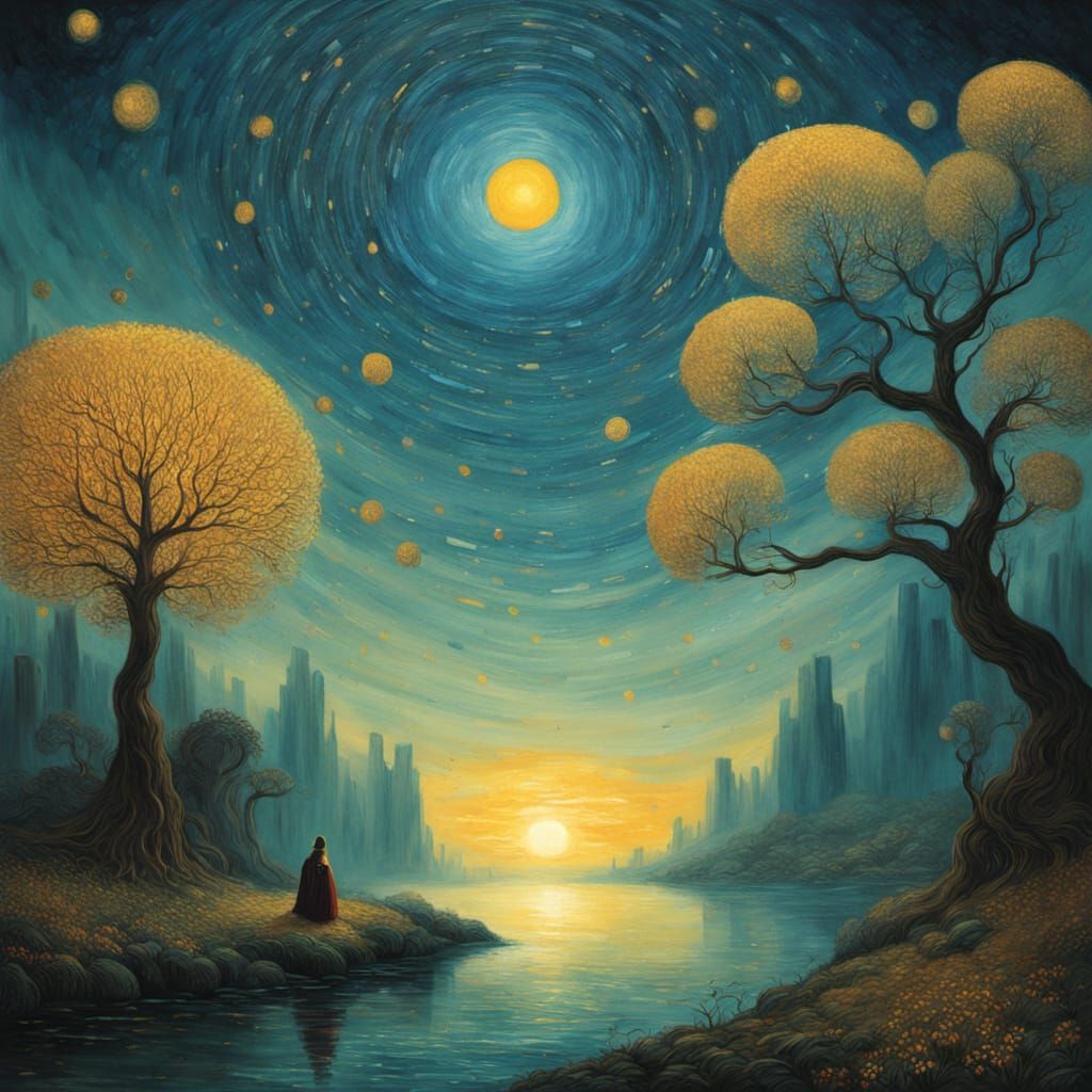 Golden Reverie in an Ethereal Realm