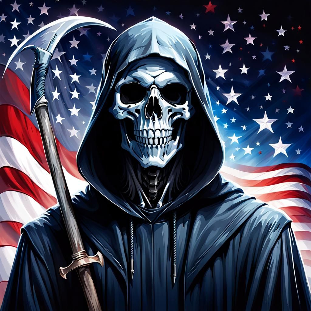 Grim Reaper Presidential Campaign Poster, Digital Illustrati...