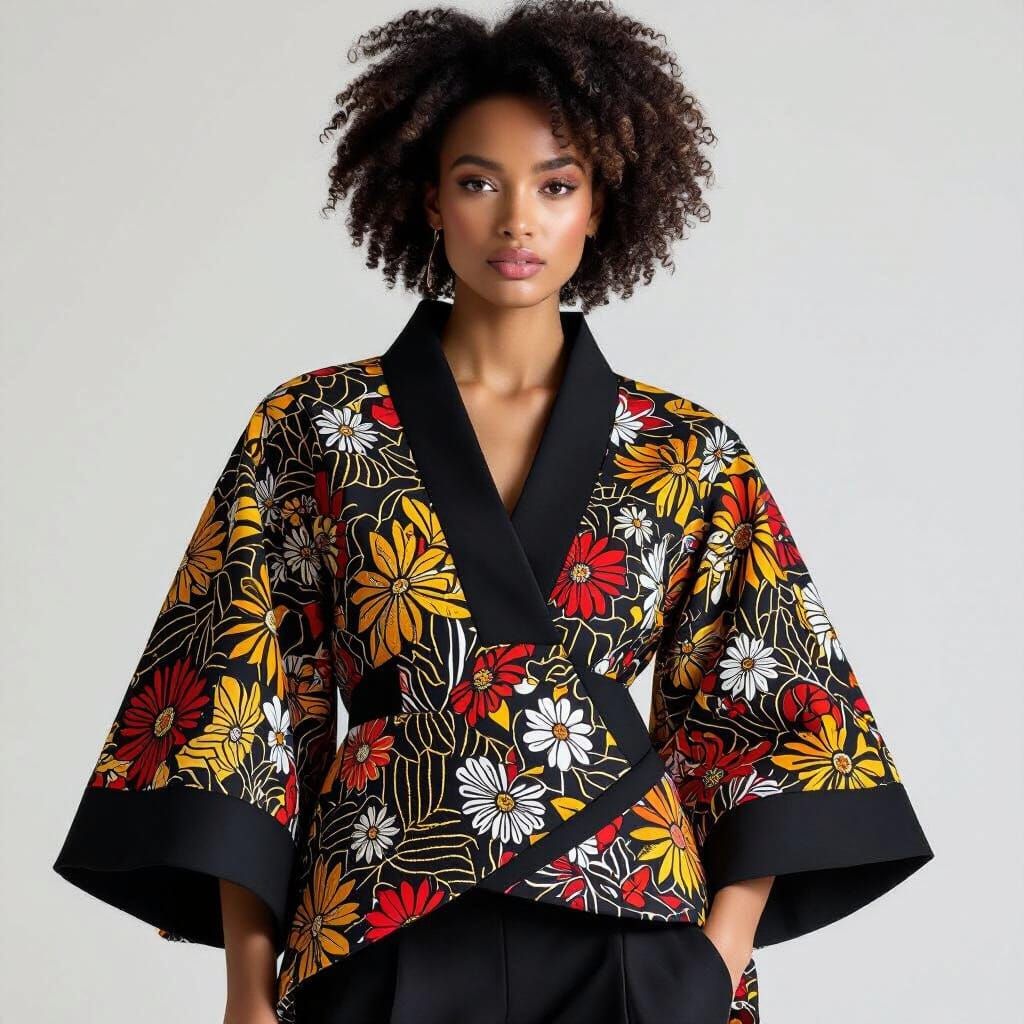 Asymmetrical Ankara Top Inspired by Avant-Garde Fashion