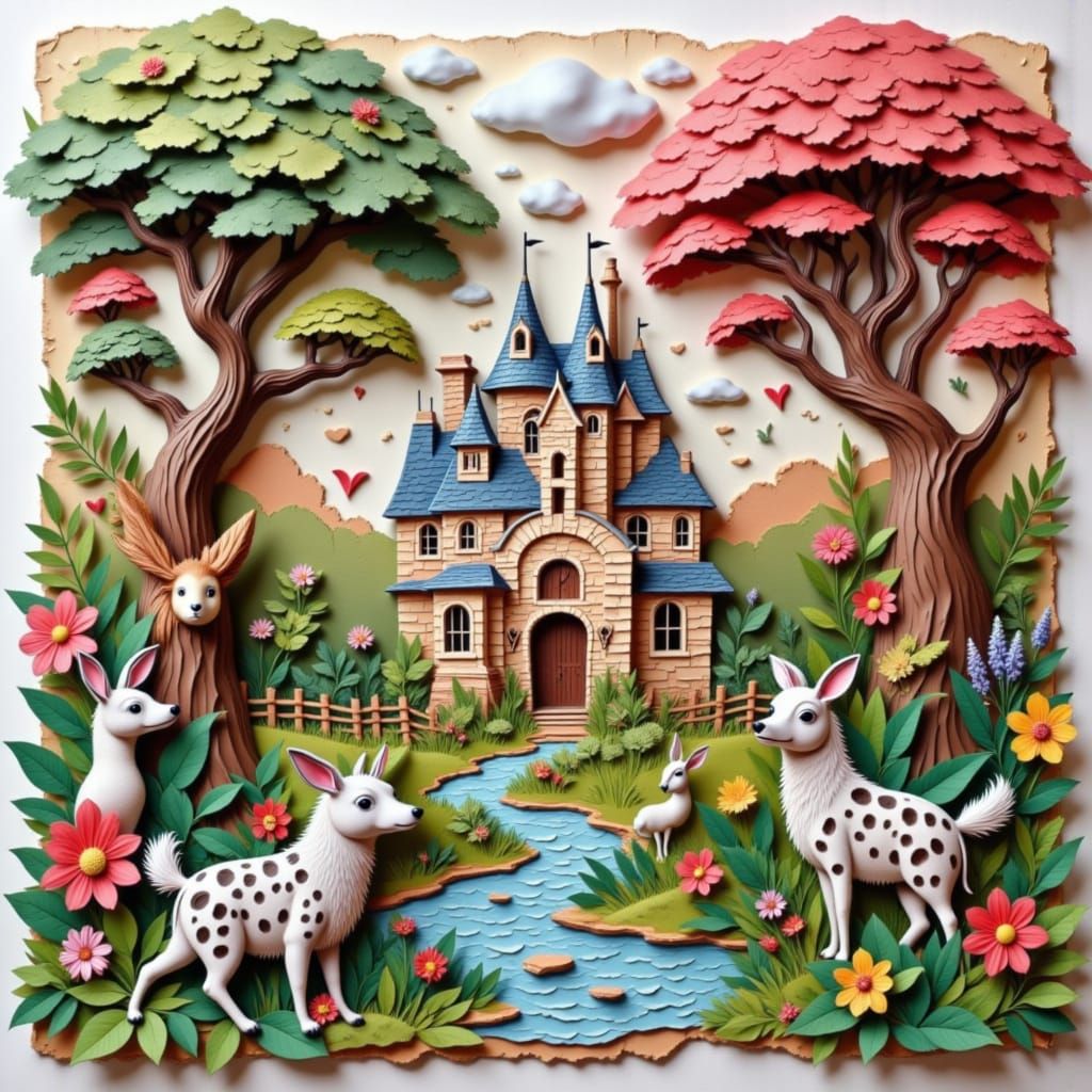 Whimsical Disney Characters as Paper Cutouts in 3D