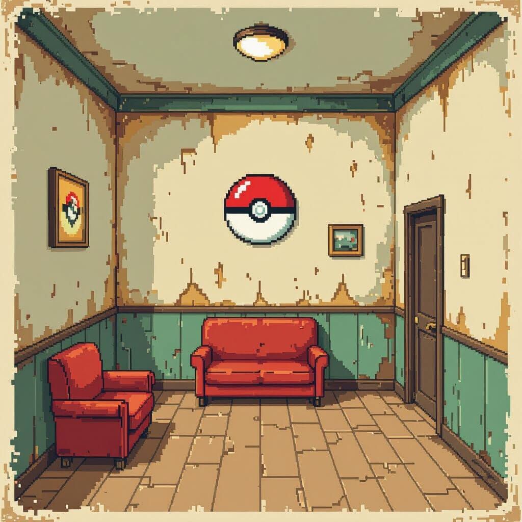 Empty Room Pixel Art in Pokémon Style