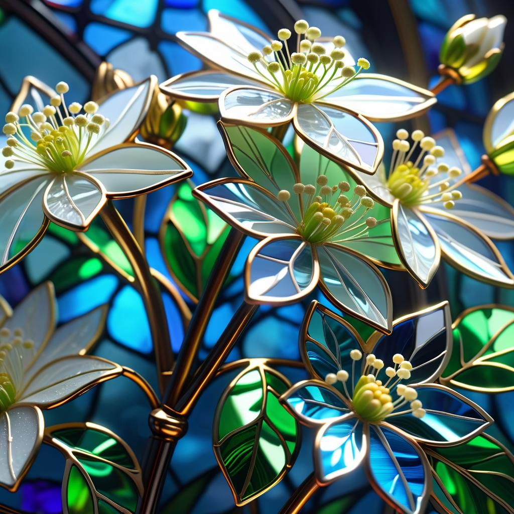Stained glass elderflower...